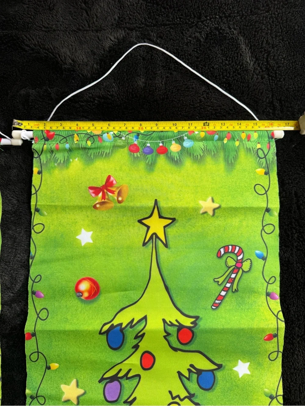 Green Dr. Seuss Who-ville Holiday Banner Panel - Pink Character & Yellow Dog
